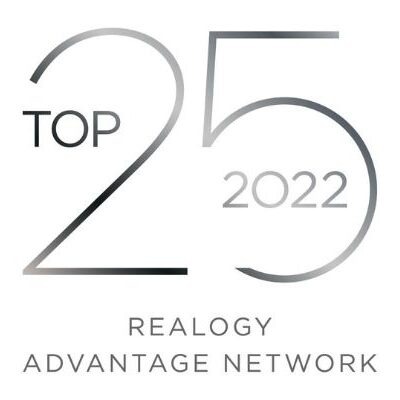Text on white background saying "Top 25 realogy advantage network 2022"
