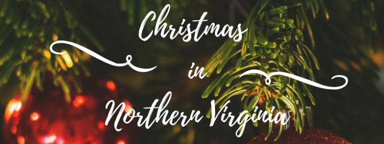 text over christmas pic saying "christmas in Northern Virginia"