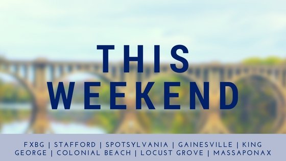 photo of frederickdburg train bridge blurred out with text overtop saying "this weekend"