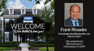 welcome graphic for Frank Rhoades