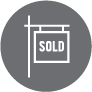 real estate sold sign icon