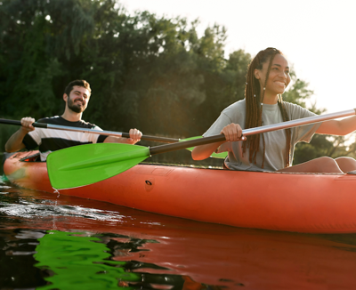 couple in a canoe